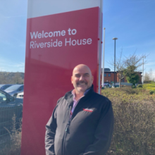 Mal Gordon outside Riverside House